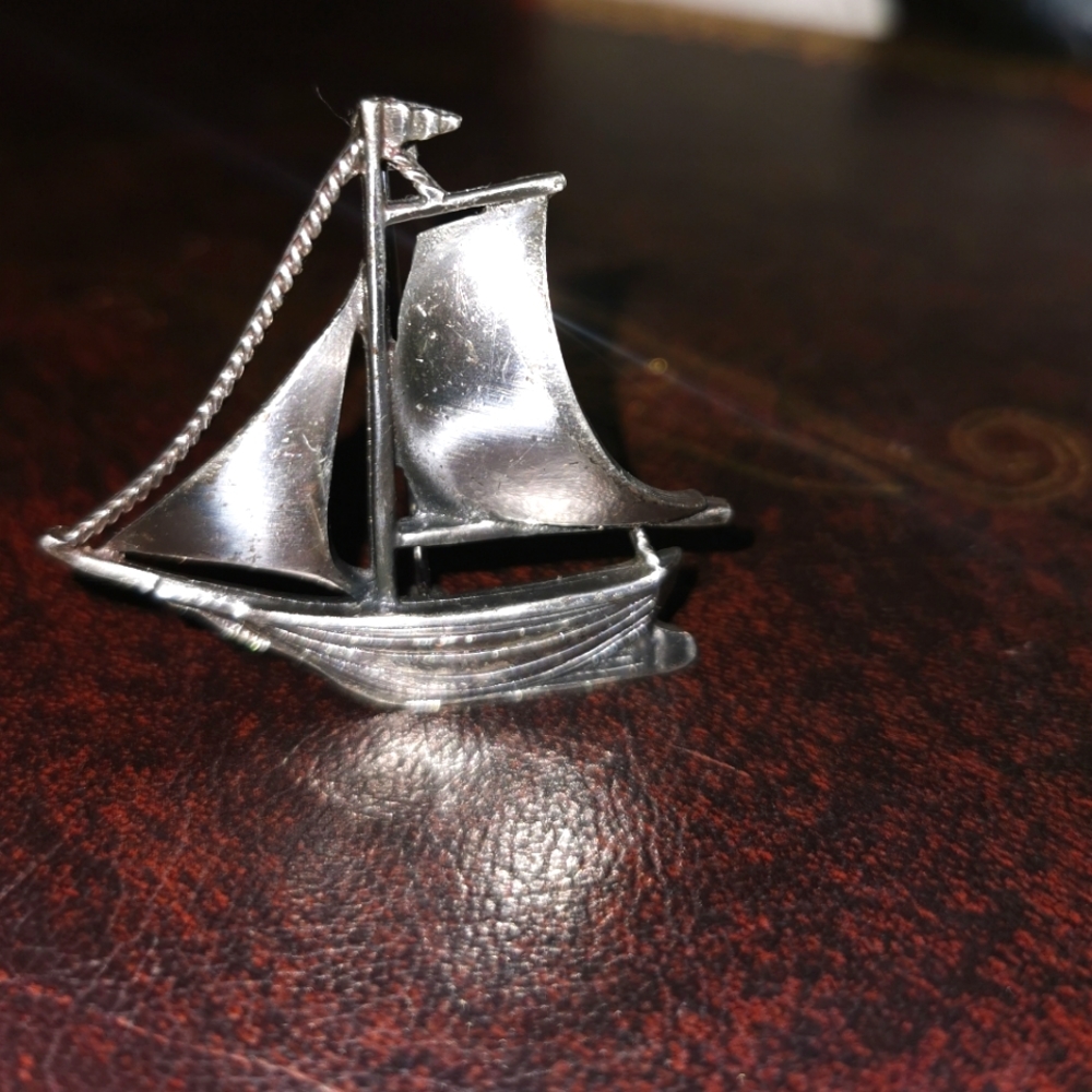 Sailboat pin stamped coro Vintage used condition